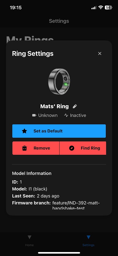 Ring Settings